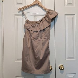 Kopa One-shoulder gold mini dress